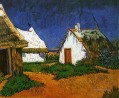 Tres cabañas blancas en Saintes Maries Vincent van Gogh